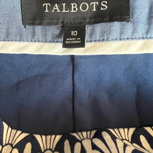 (NWOT) Talbots Art Deco A-Line Skirt Navy and White Size 10 - Picture 4 of 5